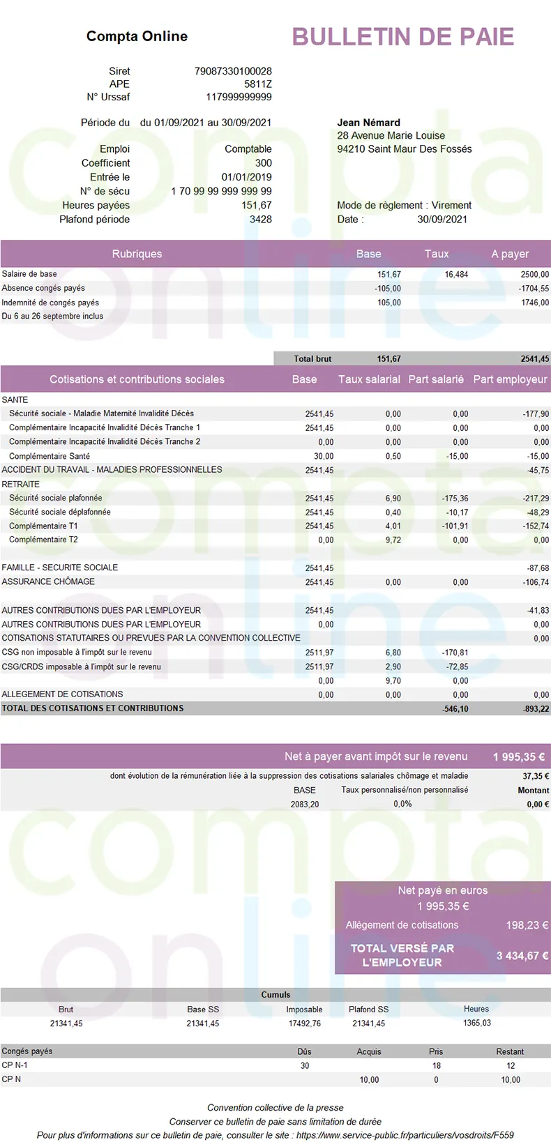 Comment Lire Ses Conges Payes Sur Sa Fiche De Paie