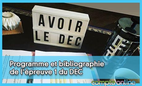 Programme et bibliographie de l'preuve 1 du DEC