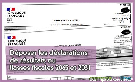 Dposer les dclarations de rsultats ou liasses fiscales 2065 et 2031