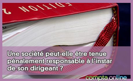 Une socit peut-elle tre tenue pnalement responsable l'instar de son dirigeant ?