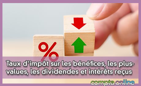 Taux d'impt sur les bnfices, les plus-values, les dividendes et intrts reus